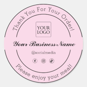 Blush Roze Bedankt voor je bestelling voedingsbedr Ronde Sticker