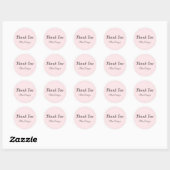 Blush roze bedankt voor je eenvoudige zakendoen ronde sticker (Vel)
