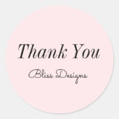 Blush roze bedankt voor je eenvoudige zakendoen ronde sticker (Voorkant)