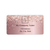 Blush roze bedrijfsadres logo retouradres etiket (Voorkant)