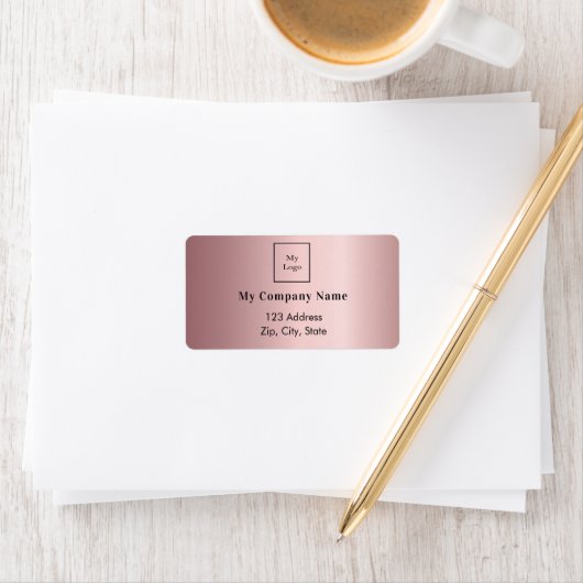 Blush roze bedrijfsadres logo retouradres etiket (Insitu)