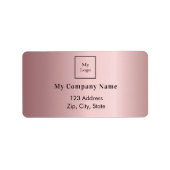 Blush roze bedrijfsadres logo retouradres etiket (Voorkant)