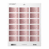 Blush roze bedrijfsadres logo retouradres etiket (Full Sheet)