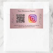 Blush roze bedrijfsnaam qr code instagram rechthoekige sticker (Tas)