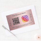 Blush roze bedrijfsnaam qr code instagram rechthoekige sticker (Envelop)