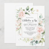 Blush roze begrafenisuitnodiging kaart (Voorkant / Achterkant)