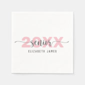 Blush roze belettering senior servetten (Voorkant)