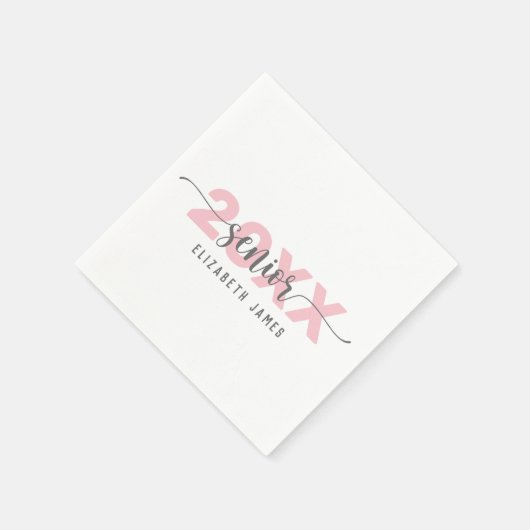 Blush roze belettering senior servetten (Hoek)