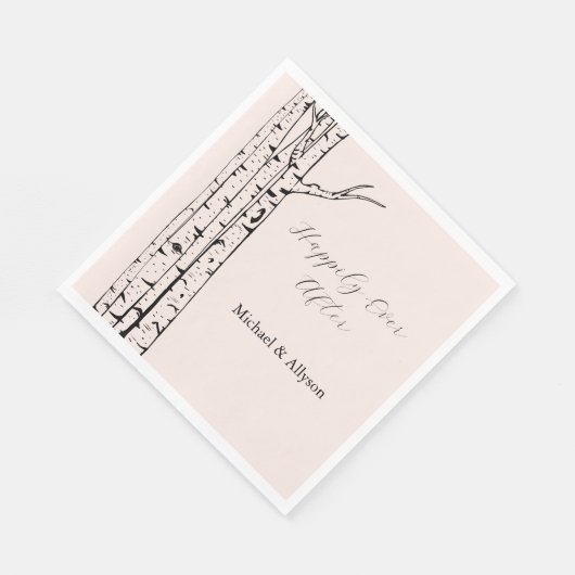 Blush Roze Berk Bomen Bruiloft Servet (Hoek)