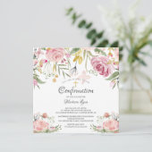 Blush roze bevestiging kaart (Staand voorkant)