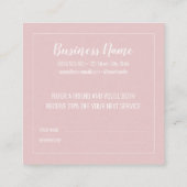 Blush roze bewaar me geen geheim minimalistisch sc aanbevelingskaartje (Achterkant)