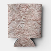  blush roze bewerkt leder blikjeskoeler (Voorkant)