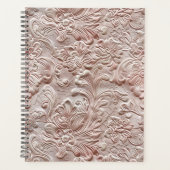  blush roze bewerkt leder planner (Voorkant)