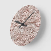 blush roze bewerkt leder ronde klok (Hoek)