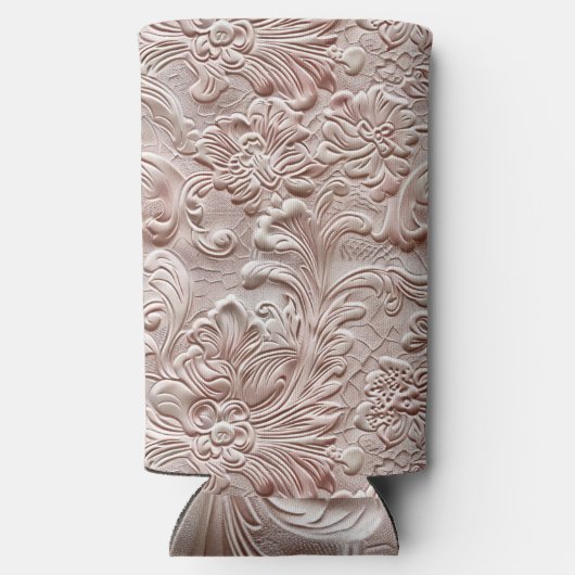 blush roze bewerkt leder seltzer blikjeskoeler (Achterkant)