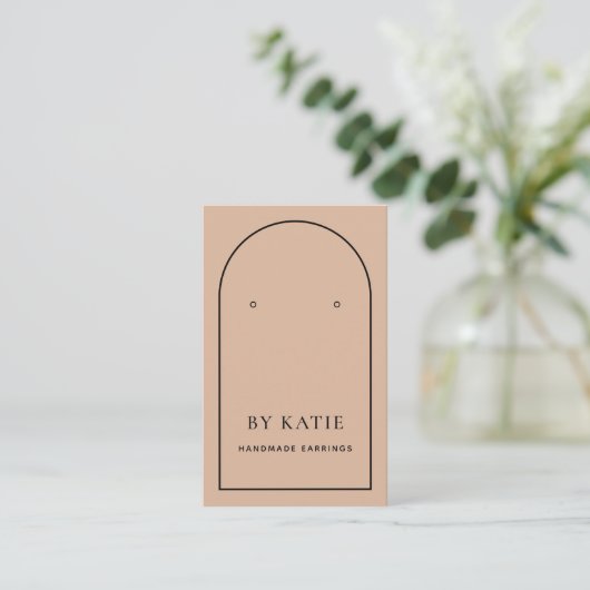 Blush roze & Black Arch Earch Display Card Visitekaartje (Staand voorkant)