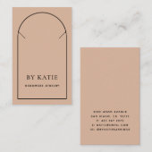 Blush roze & Black Minimale Ketting Display Card Visitekaartje (Voorkant / Achterkant)