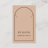 Blush roze & Black Minimale Ketting Display Card Visitekaartje (Voorkant)