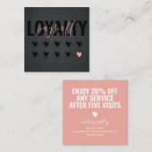 Blush roze & Black Modern minimalistische afbeeldi Klantenkaartje (Voorkant / Achterkant)