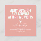 Blush roze & Black Modern minimalistische afbeeldi Klantenkaartje (Achterkant)