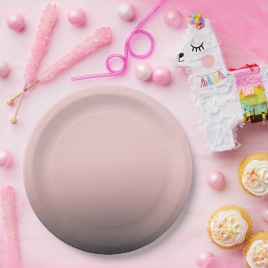 Blush roze & Black Ombre Modern Chic Wedding Papieren Bordje (Feest)