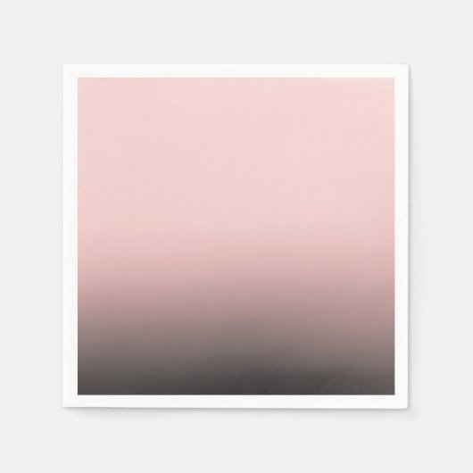 Blush roze & Black Ombre Modern Chic Wedding Servet (Voorkant)