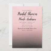 Blush roze & Black Ombre Modern Vrijgezellenfeest Kaart (Voorkant)