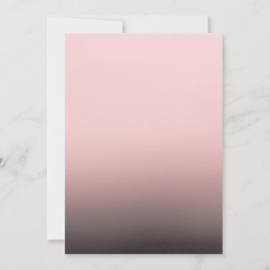 Blush roze & Black Ombre Modern Vrijgezellenfeest Kaart (Achterkant)