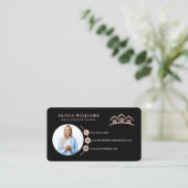 Blush roze & Black Professional Real Estate Foto Visitekaartje (Staand voorkant)
