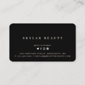 Blush Roze & Black Stylish Minimal Heart Love Klantenkaartje (Achterkant)