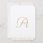 Blush roze bladeren Elegant Monogram Weddenschap Kaart (Achterkant)