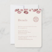 Blush roze bladeren Kaart met dubbel geluk (Voorkant)