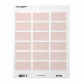 Blush roze blanco effen effen kleur labels (Full Sheet)