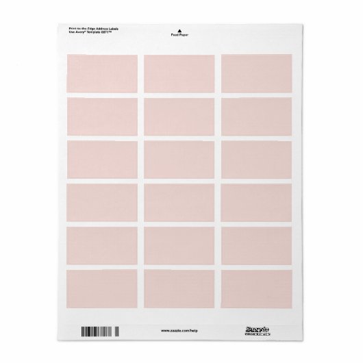 Blush roze blanco effen effen kleur labels (Full Sheet)