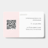 Blush roze blauw abstract modern bloemig badge (Back)