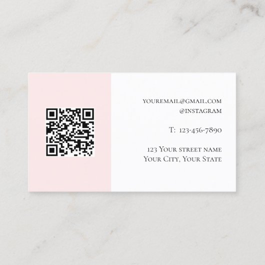 Blush roze blauw abstract modern bloemig visitekaartje (Achterkant)