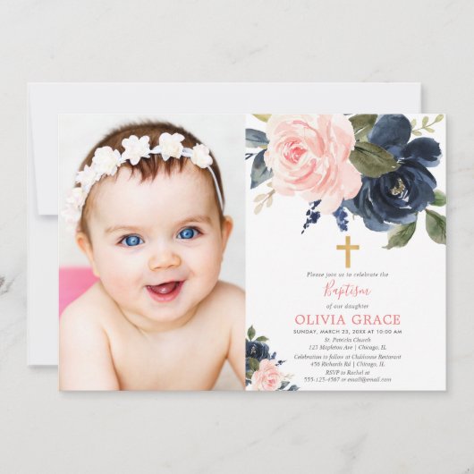 Blush roze blauw blauw blauw meisje met blaasjes f kaart (Voorkant)