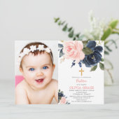 Blush roze blauw blauw blauw meisje met blaasjes f kaart (Staand voorkant)