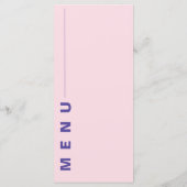 Blush Roze Blauw Bloemen Bruiloft Menu (Achterkant)