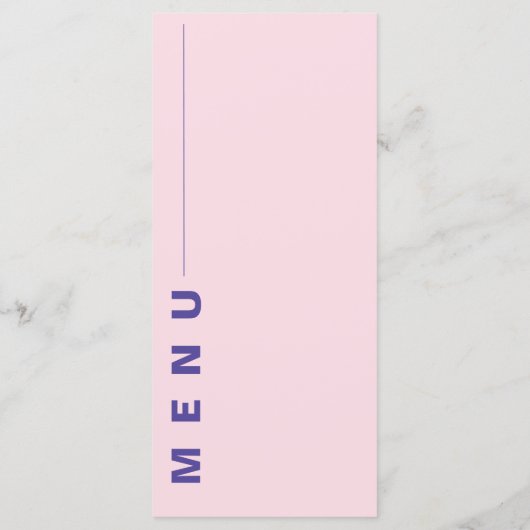 Blush Roze Blauw Bloemen Bruiloft Menu (Achterkant)