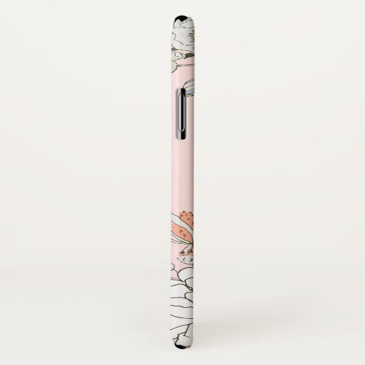 Blush Roze Blauw Bloemen Gepersonaliseerd Case-Mate iPhone Case (Achterkant / rechts)