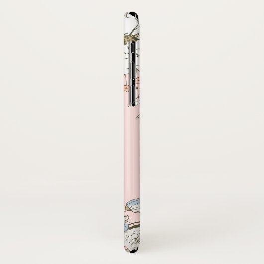 Blush Roze Blauw Bloemen Gepersonaliseerd Case-Mate iPhone Case (Achterkant/links)