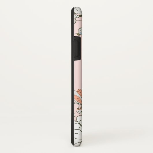 Blush Roze Blauw Bloemen Gepersonaliseerd Case-Mate iPhone Case (Achterkant / rechts)