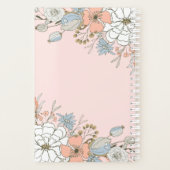 Blush Roze Blauw Bloemen Gepersonaliseerd Planner (Achterkant)