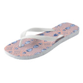 Blush roze & blauw bloemenpatroon teenslippers (Schuin)