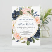 Blush roze blauw goudelegant vrijgezellenfeest kaart (Staand voorkant)