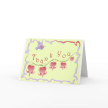 Blush roze bloeden hart dank u kaart