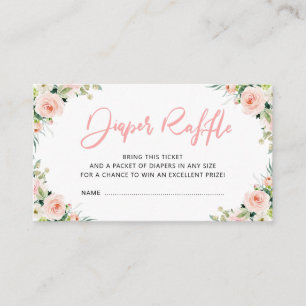 Blush roze bloei florale diapelkaart informatiekaartje