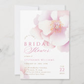 Blush roze bloem bruids douche uitnodiging (Voorkant)