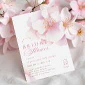 Blush roze bloem bruids douche uitnodiging